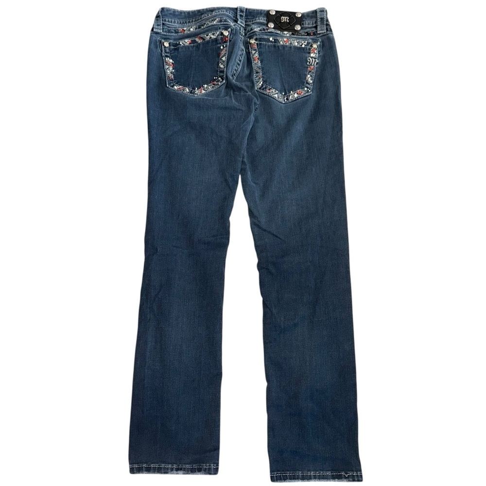 📌Miss Me Easy Skinny Jeans Women’s 29 Embellished Stretch Denim Medium Wash 30”